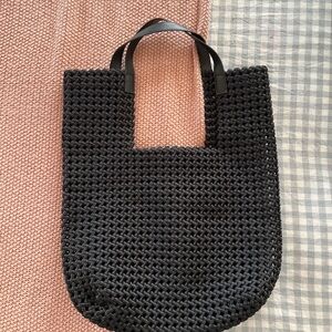 Black Woven Tote Bag